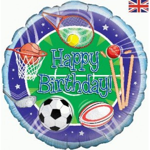 Sports Themed Happy Birthday Balloon